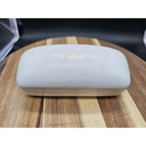 Chloe Sunglasses Glasses‎ Case White Faux Leather Hard Case Accessories Makeup